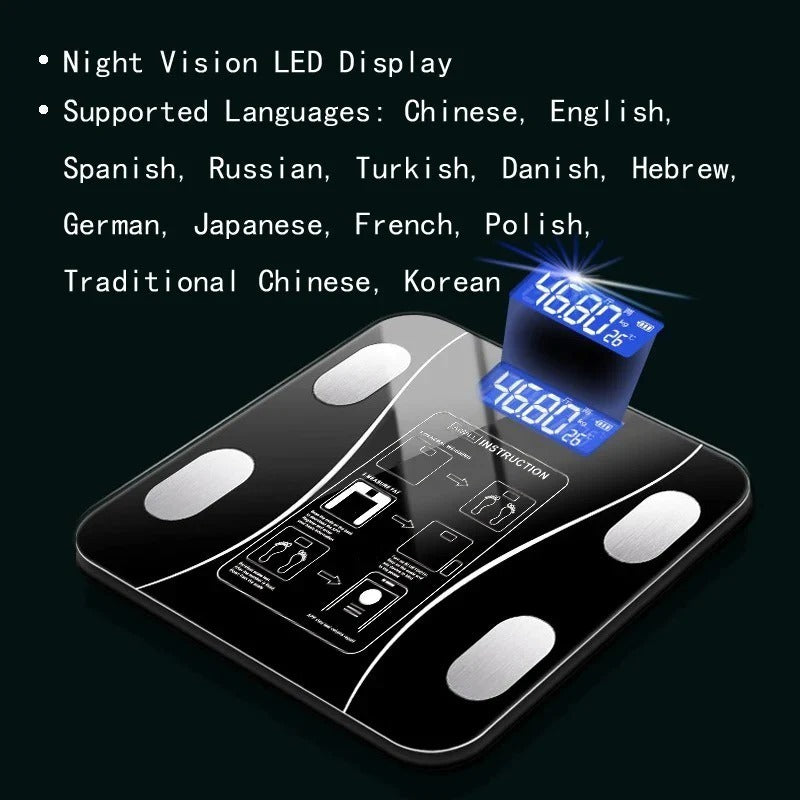 Smart Digital Body Fat Scale | Bluetooth BMI & Body Composition Analyzer